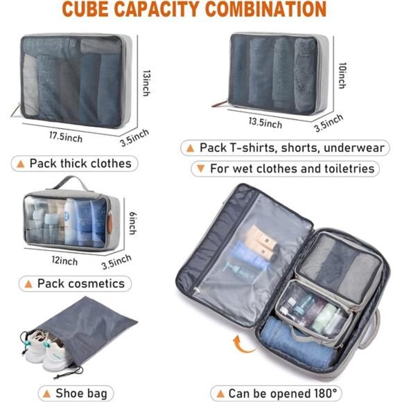 Carry on Backpack, 45L Extra Large Travel Backpack for Men & Women Suitcase Bag - Picture 4 of 7